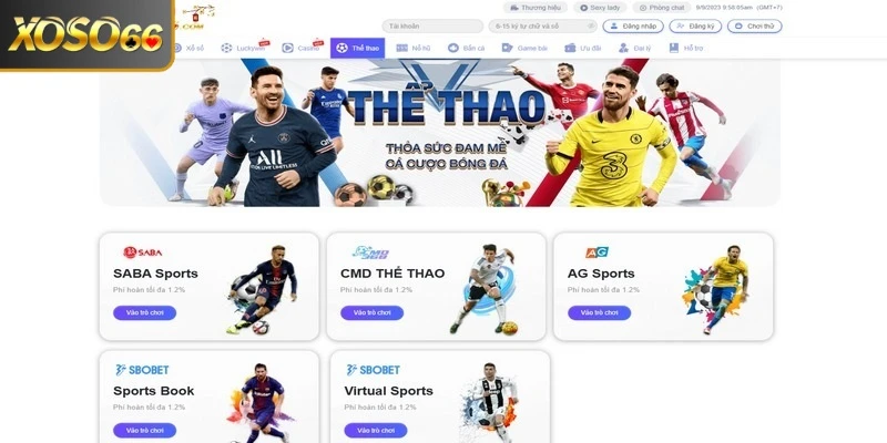 Thể thao XOSO66 có rất nhiều sảnh cược đỉnh chóp